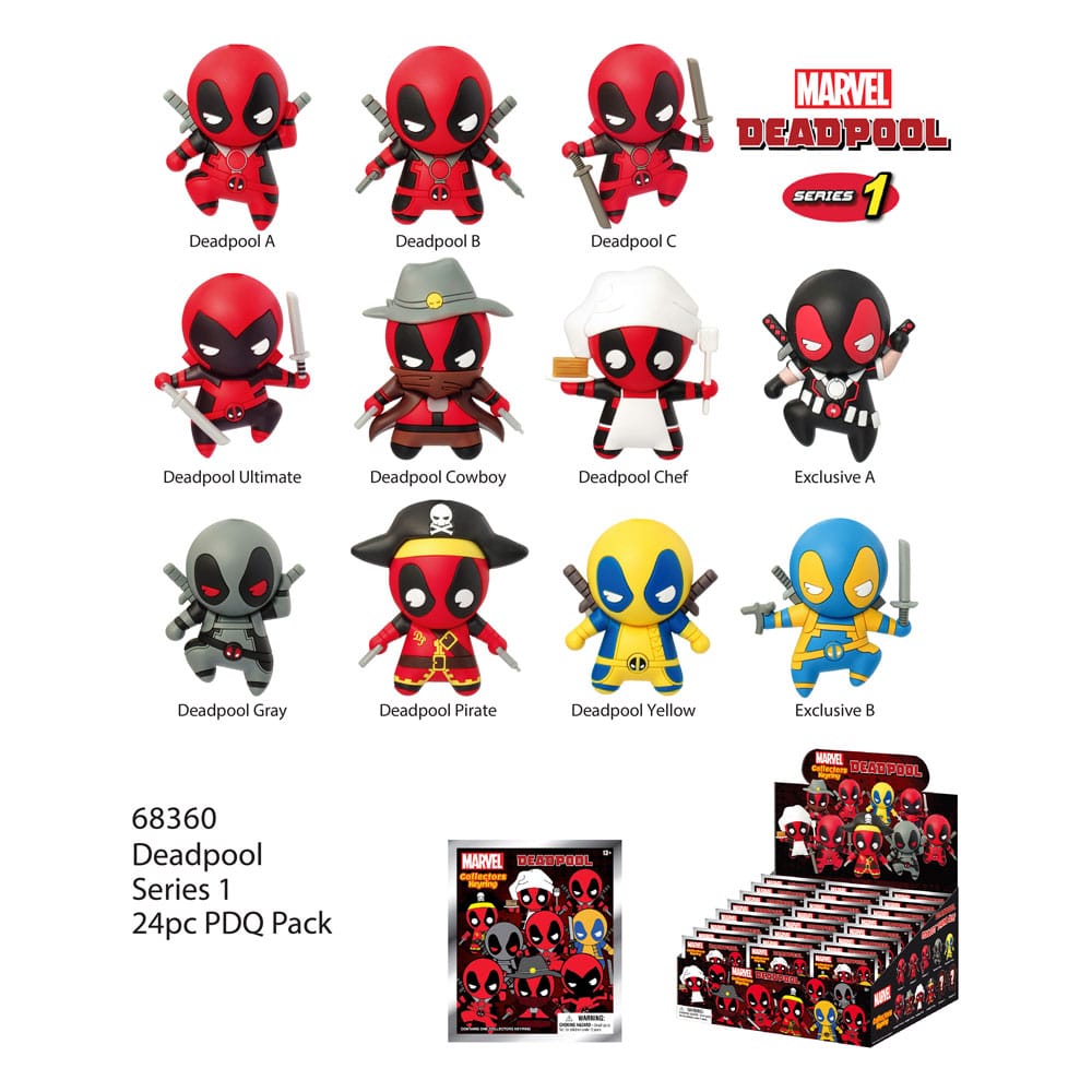 Deadpool PVC Bag Clips Series 1 Display (24) Monogram Int.