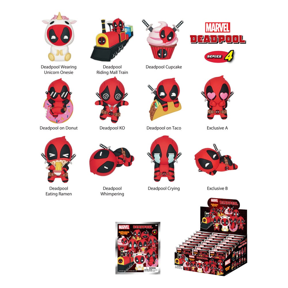 Deadpool PVC Bag Clips Series 4 Display (24) Monogram Int.