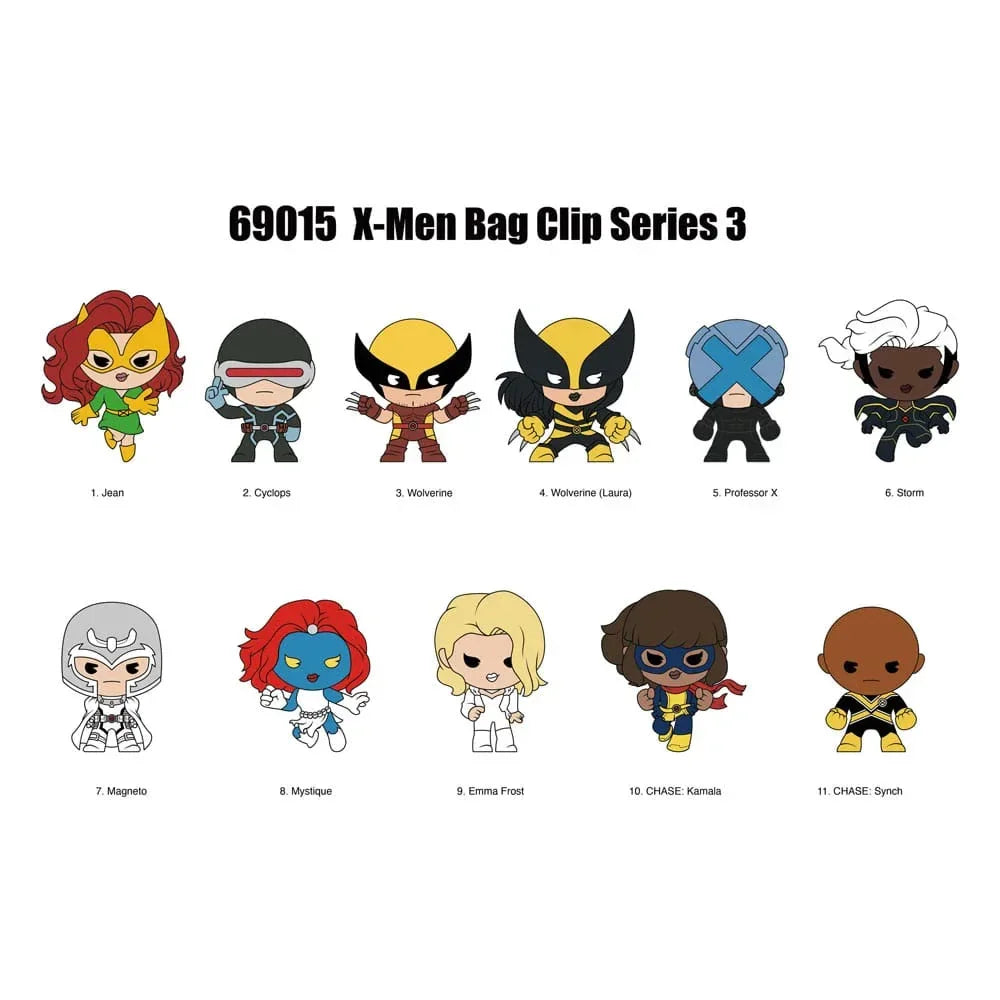 Marvel 3D Foam Bag Clips X-men Classic Series 3 Display (24) Monogram Int.