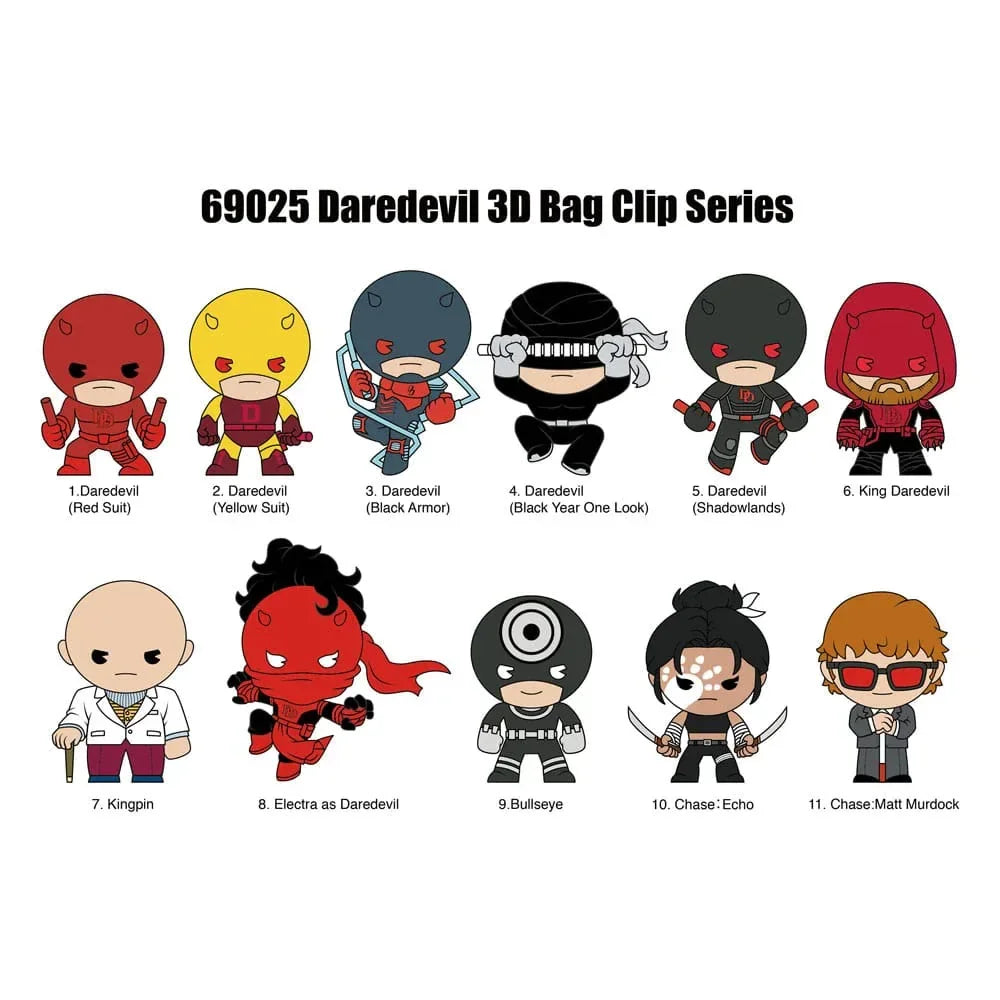 Daredevil 3D PVC Bag Clips - Klassisk Display (24) Monogram Int.