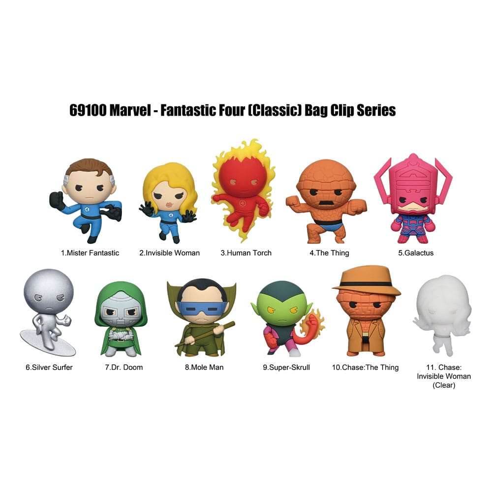 Fantastiska Fyra 3D Skumpåse Klips Display (24) Monogram Int.