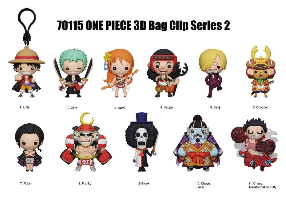 One Piece 3D PVC-påsklämmor Serie 2 Display (24 stycken)