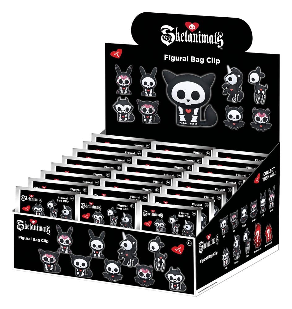 Skelanimals 3D PVC-påsklämmor Serie 1 Blindpåse Display (24)