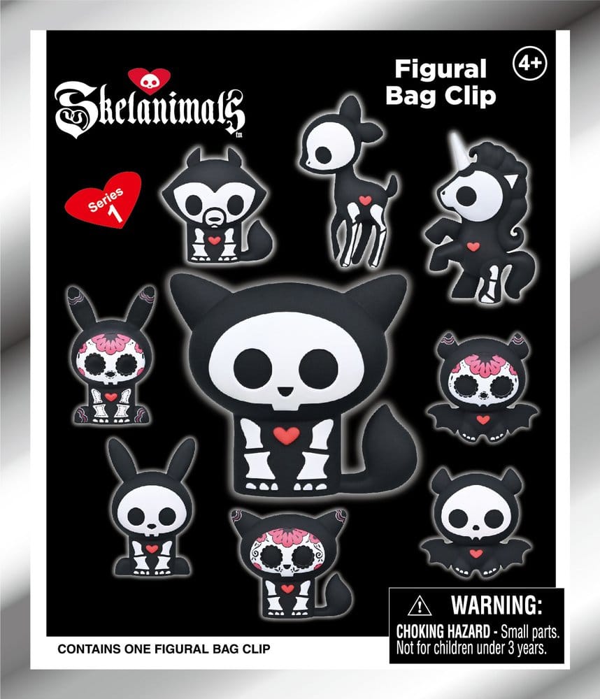 Skelanimals 3D PVC-påsklämmor Serie 1 Blindpåse Display (24)