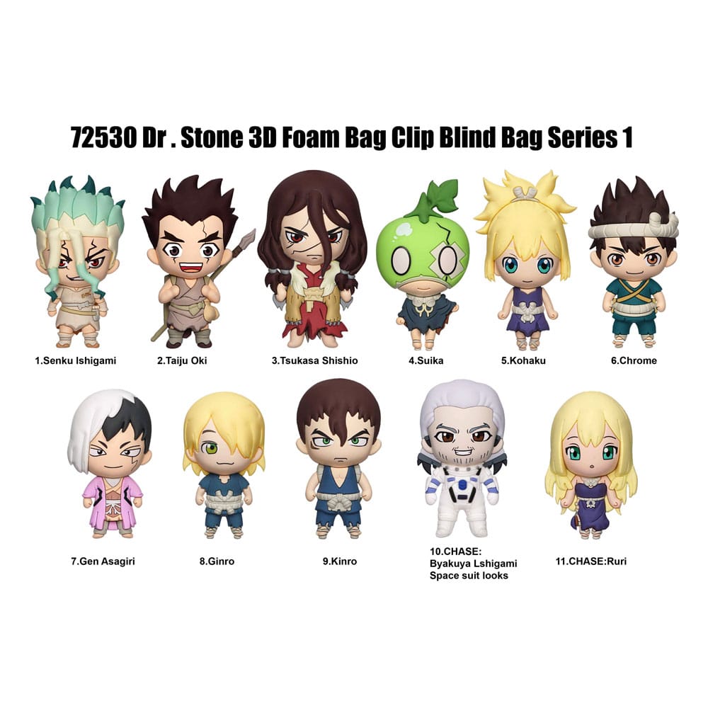 Dr. Stone 3D PVC Bag Clips Series 1 Display (24) Monogram Int.