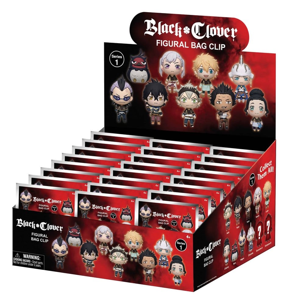 Black Clover 3D Foam Bag Clip Series 1 Display (24)