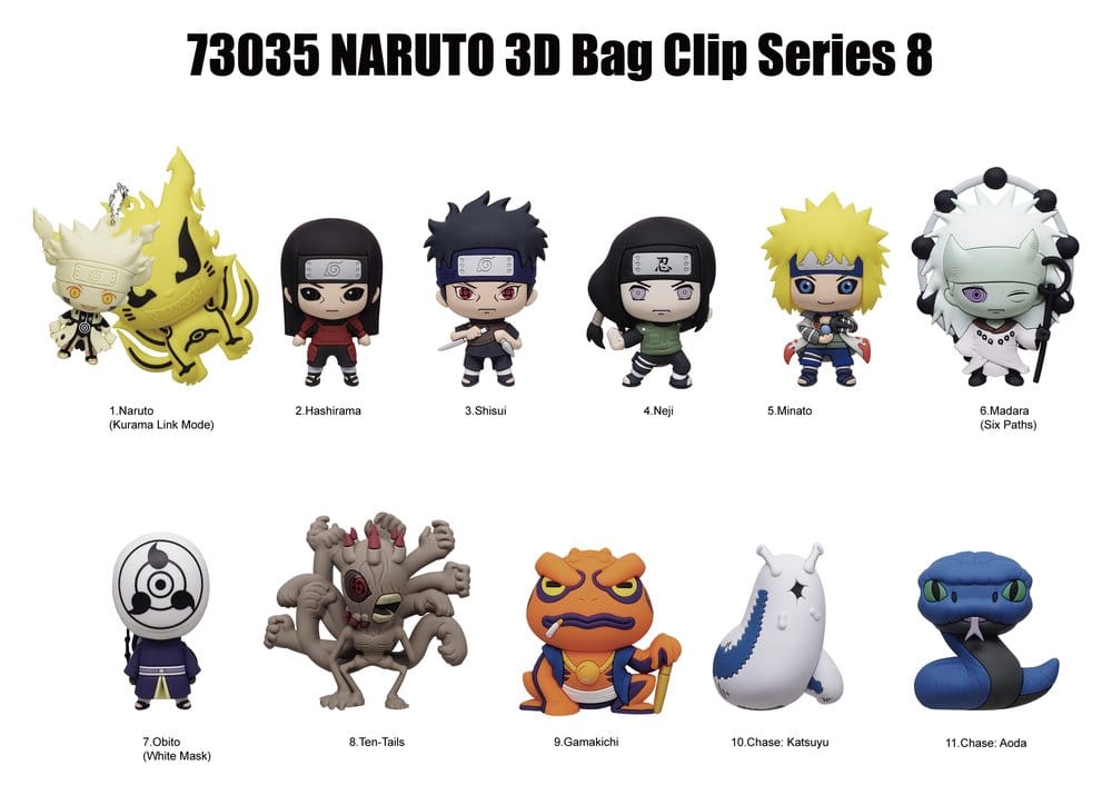 Naruto 3D Skumpåseklämma Serie 8 Display (24)