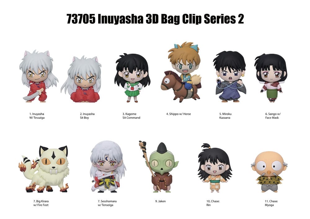 InuYasha 3D Foam Bag Clips Series 2 Display (24) Monogram Int.