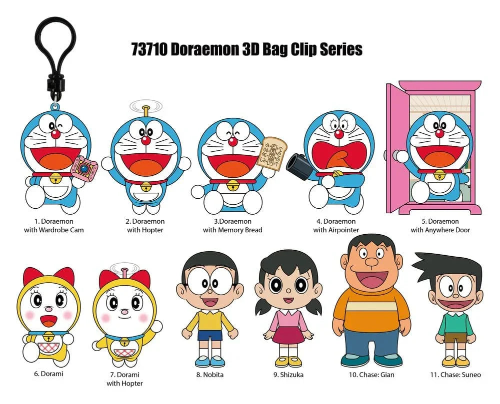 Doraemon 3D Foam Bag Clips Serie 1 Display (24) Monogram Int.