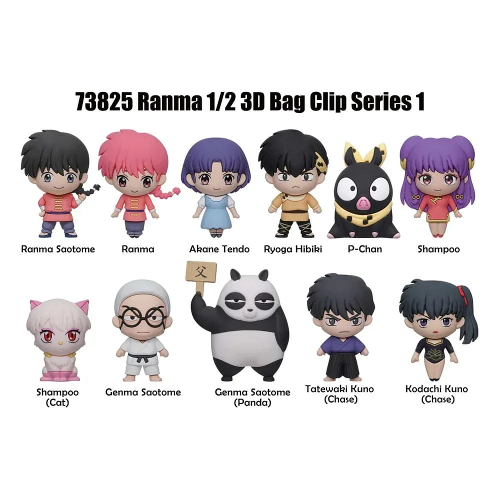 Ranma 1/2 3D PVC Bag Clips - Series 1 Display (24 stycken) Monogram Int.
