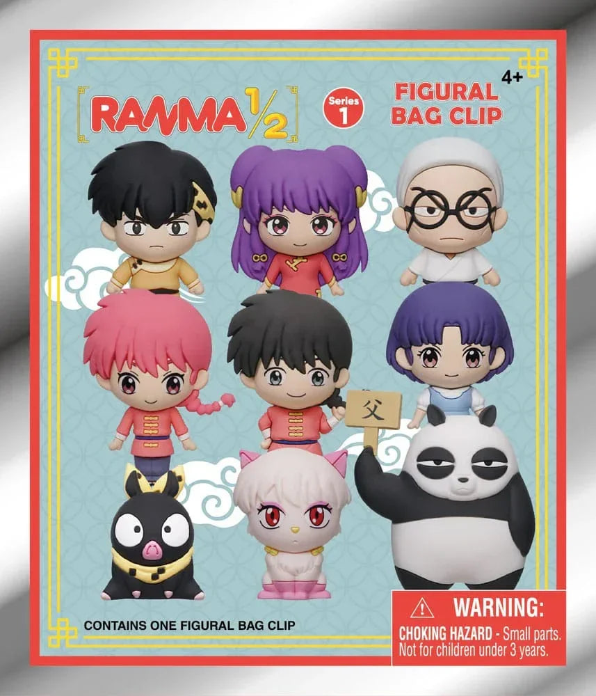 Ranma 1/2 3D PVC Bag Clips - Series 1 Display (24 stycken) Monogram Int.