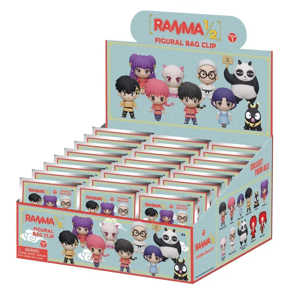 Ranma 1/2 3D PVC Bag Clips - Series 1 Display (24 stycken) Monogram Int.