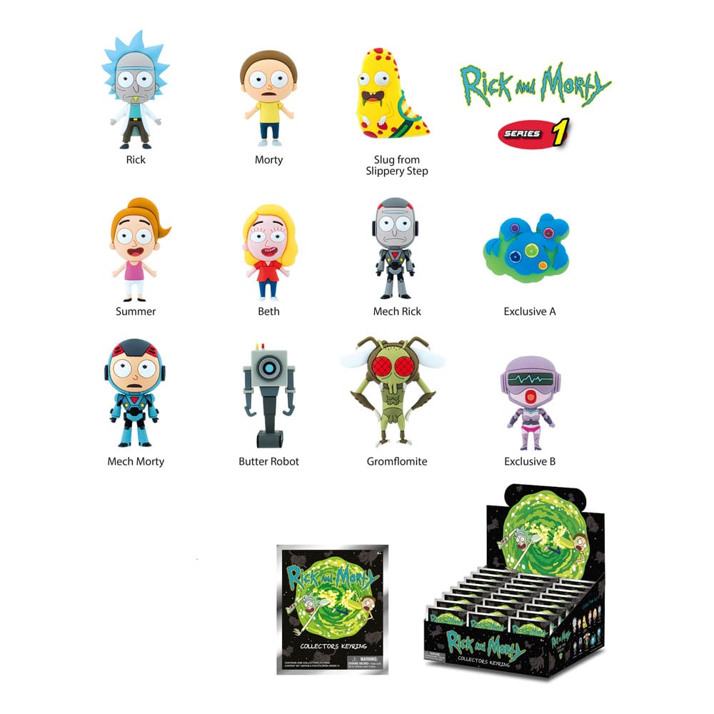 Rick and Morty 3D PVC Bag Clips Series 1 Display (24) Monogram Int.