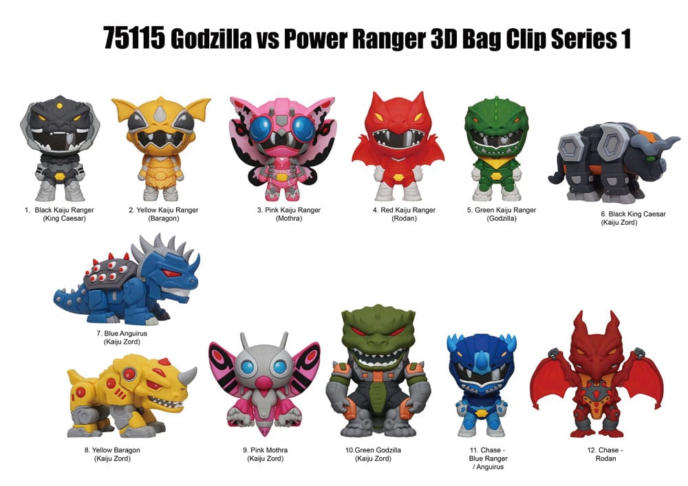 Godzilla vs. Power Rangers 3D PVC Bag Clips Series 1 Display (24) Monogram Int.