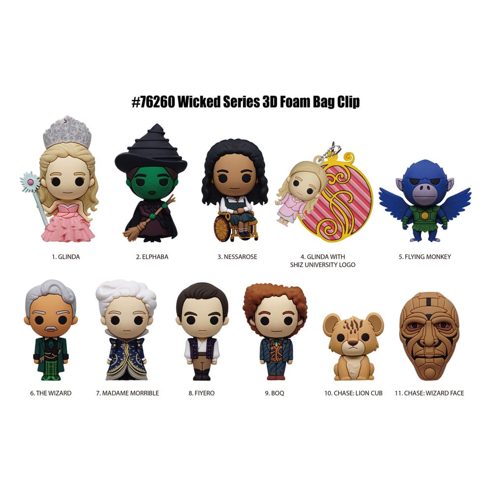 Wicked 3D Foam Bag Clips Series 1 Display (24) Monogram Int.