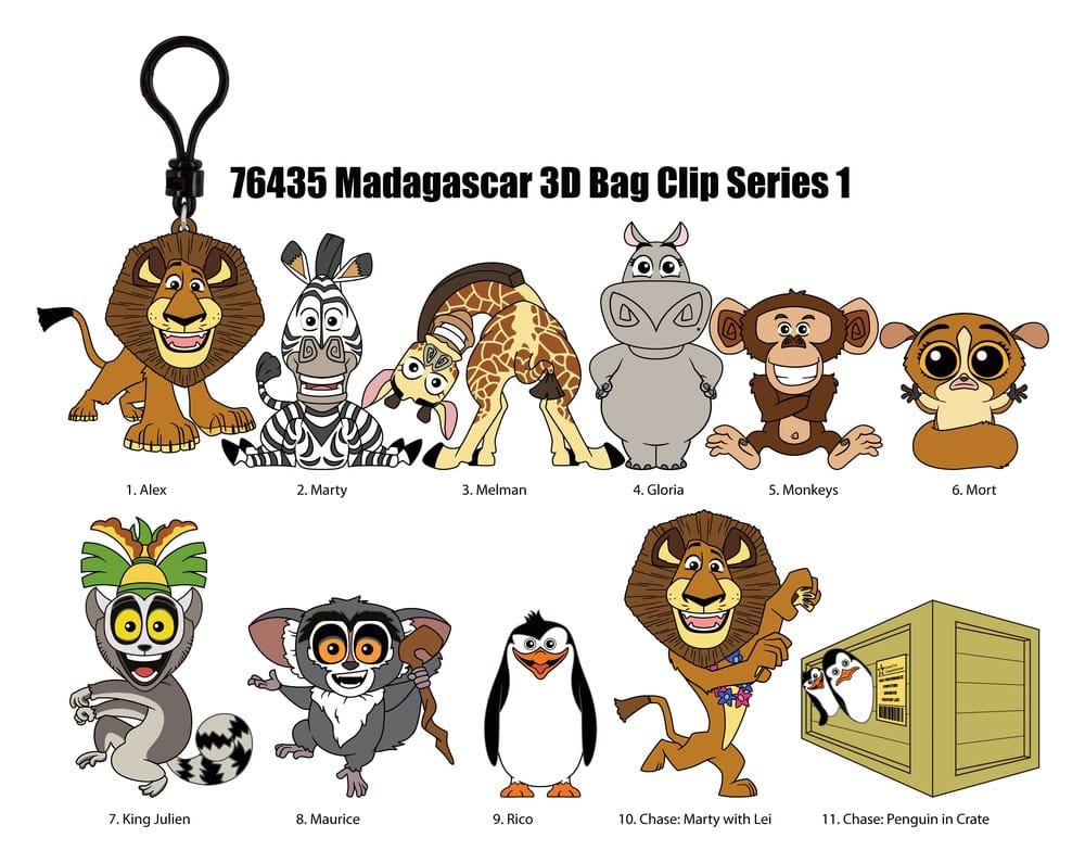 Madagascar 3D Foam Bag Clips Series 1 Display (24)