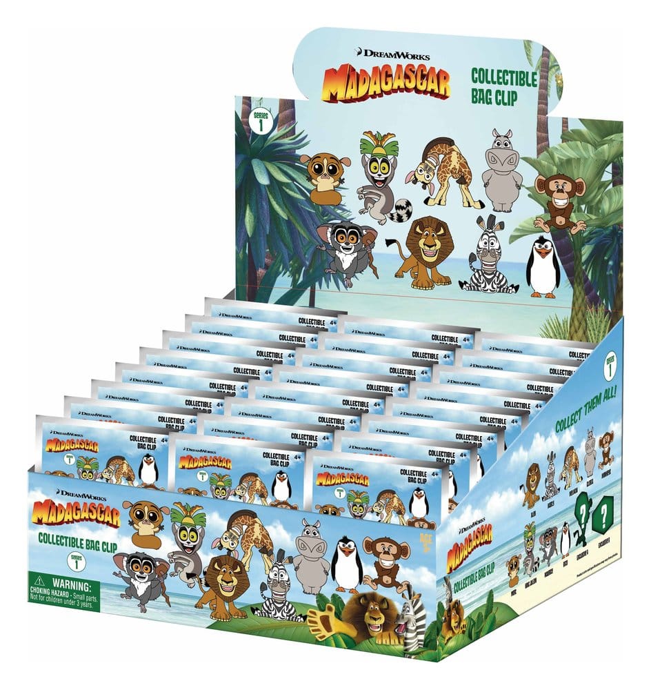 Madagascar 3D Foam Bag Clips Series 1 Display (24)