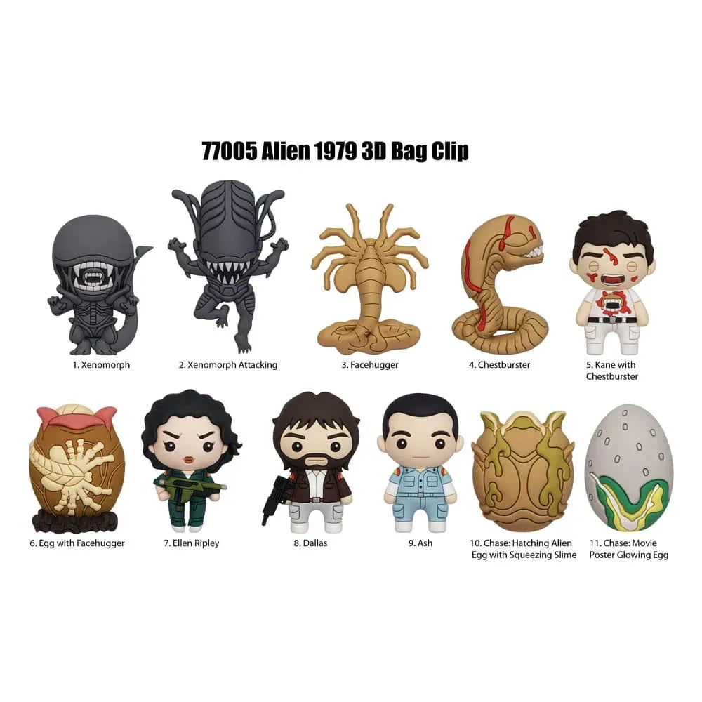 Alien 3D PVC Bag Clips Series 1 Display (24) Monogram Int.
