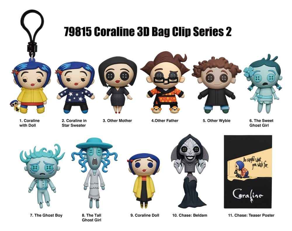 Coraline 3D-skum Väskklämmor Serie 2 Display (24)