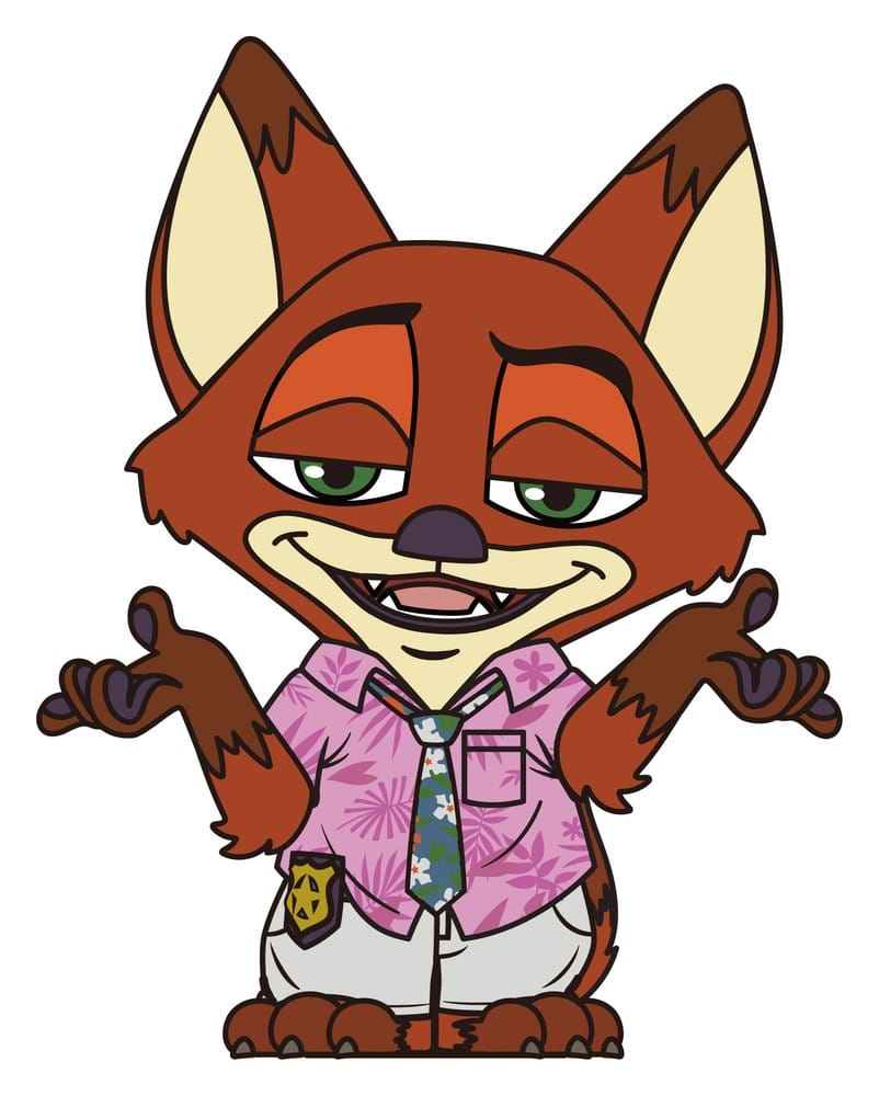 Zootopia Figurbank Nick Wilde – Officiellt Licensierad PVC Spara Gris