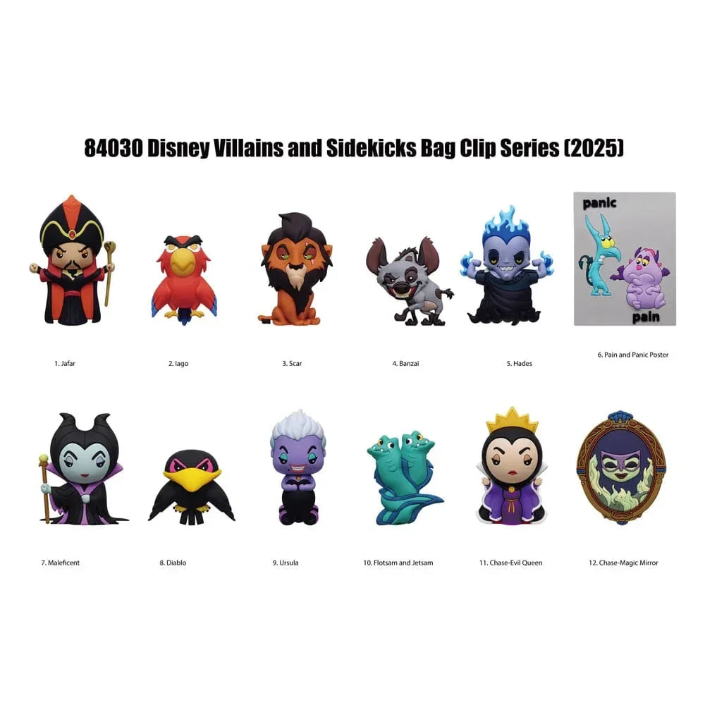Disney 3D Foam Bag Clips Villains Series 4 Display (24) Monogram Int.