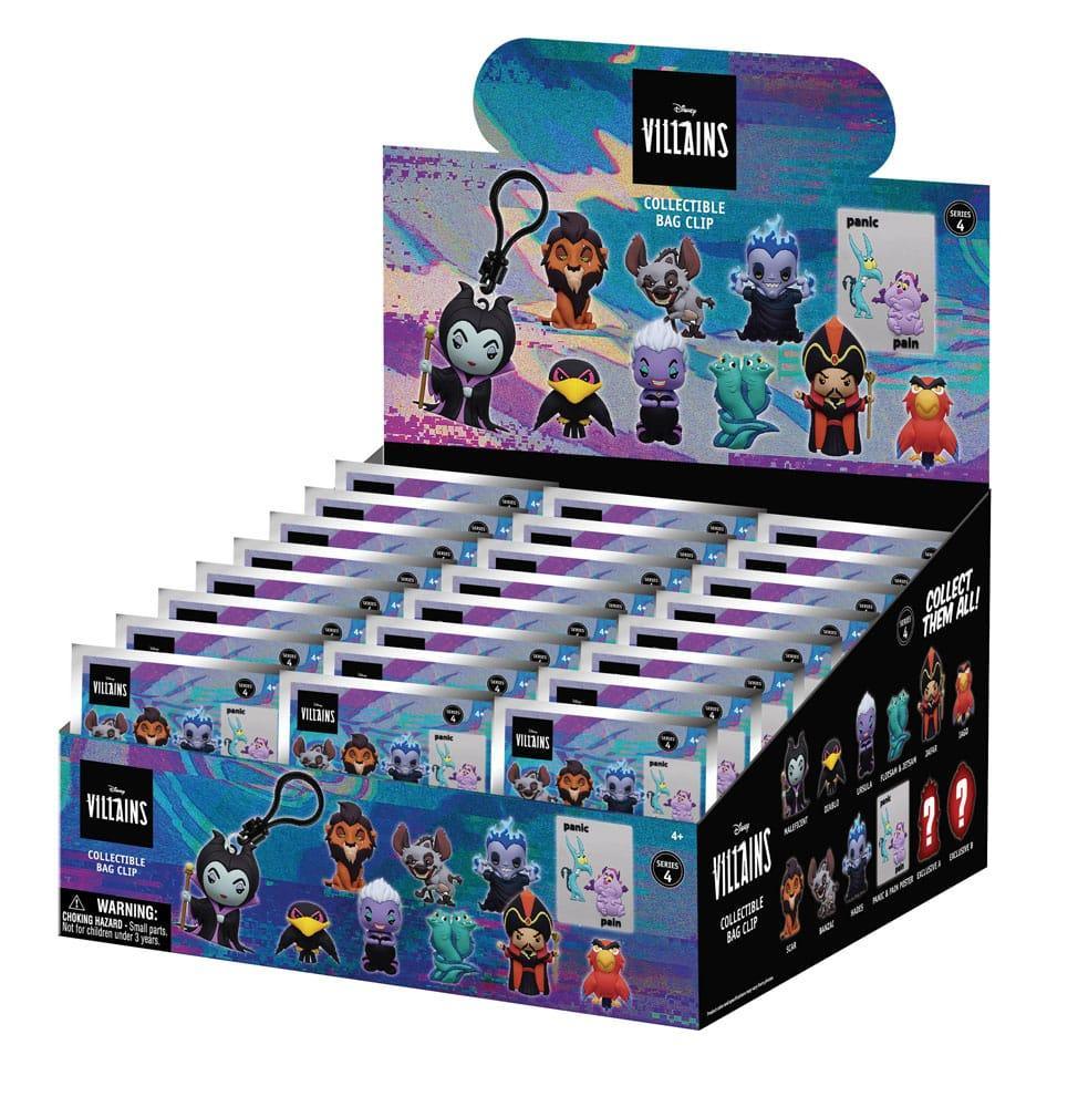 Disney 3D Foam Bag Clips Villains Series 4 Display (24) Monogram Int.