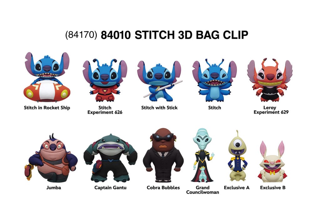 Lilo & Stitch 3D Foam Bag Clips - Stitch in Space Display (24) Monogram Int.