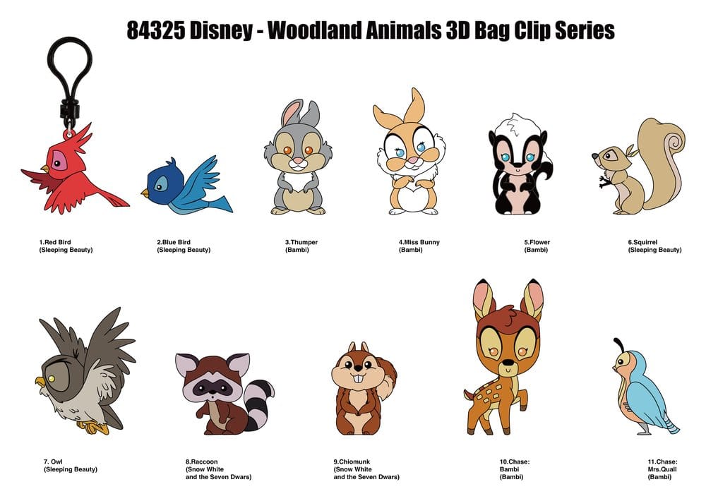 Disney 3D Foam Bag Clips Forest Characters Series 76 Display (24)