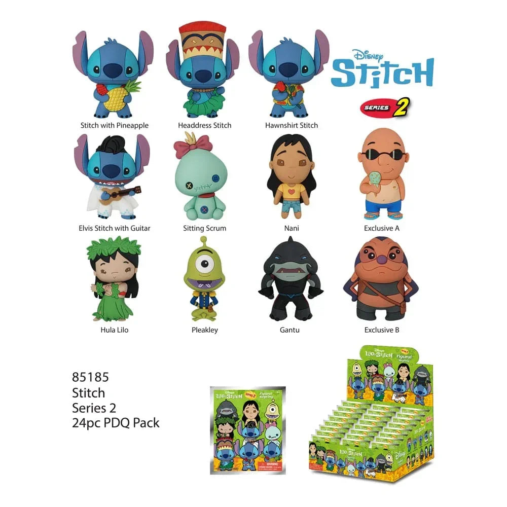 Lilo & Stitch 3D PVC Bag Clips Stitch Series 2 Display (24) Monogram Int.