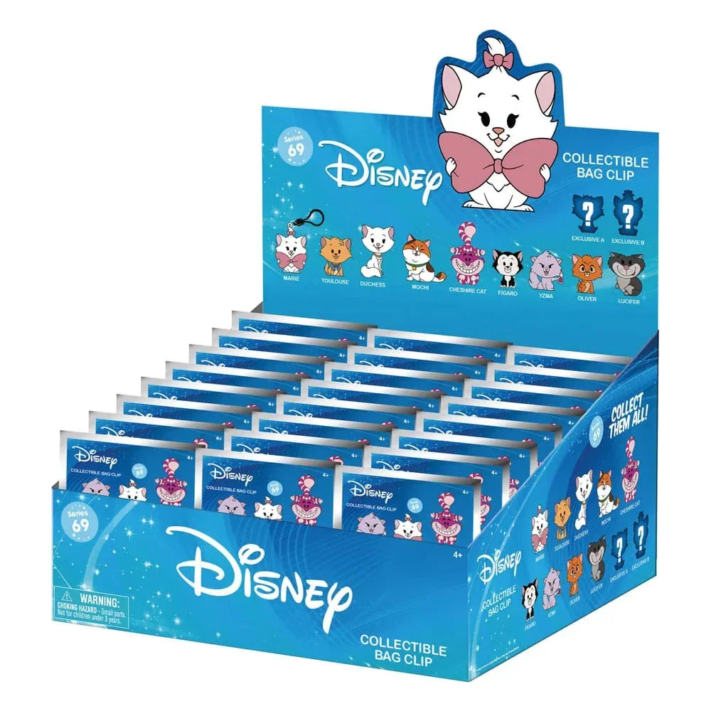 Disney Cats 3D Foam Bag Clips Series 69 Display (24) Monogram Int.
