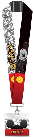 Mickey Mouse Deluxe Nyckelband med Kortficka Mickey Monogram Int.