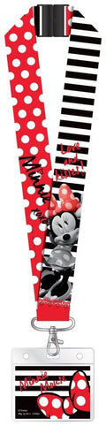 Mickey Mouse Deluxe Nyckelband med Korthållare Minnie Monogram Int.
