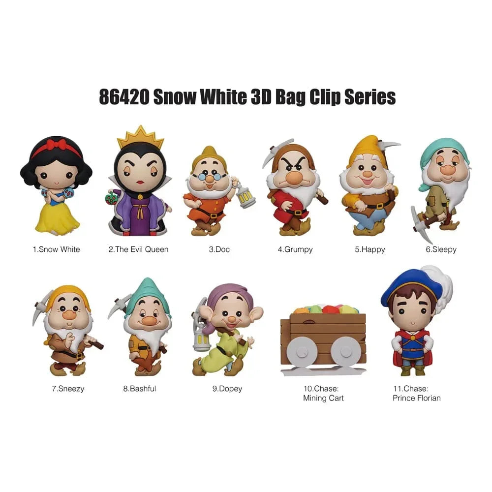 Snow White 3D PVC Bag Clips Classic Series 66 Display (24) Monogram Int.
