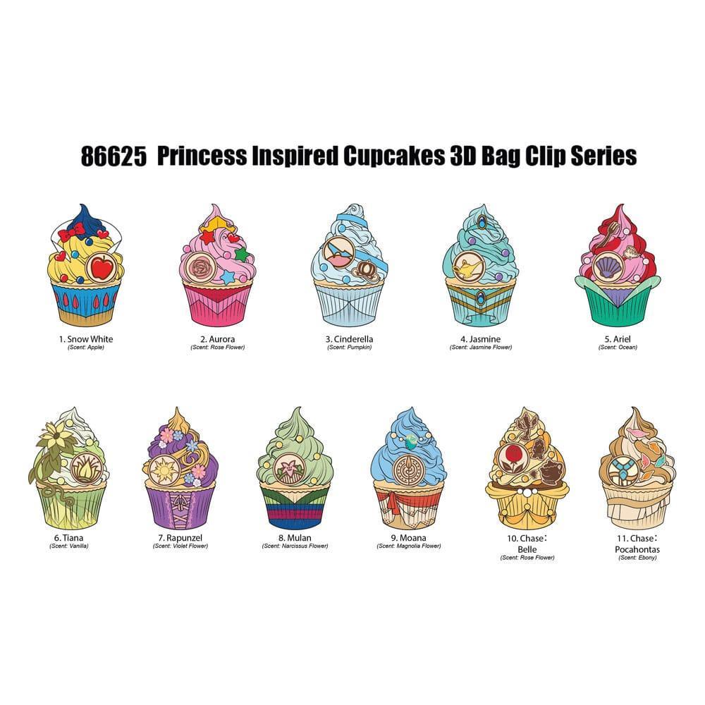 Disney Princess 3D Foam Bag Clips Cupcake Display (24) Monogram Int.