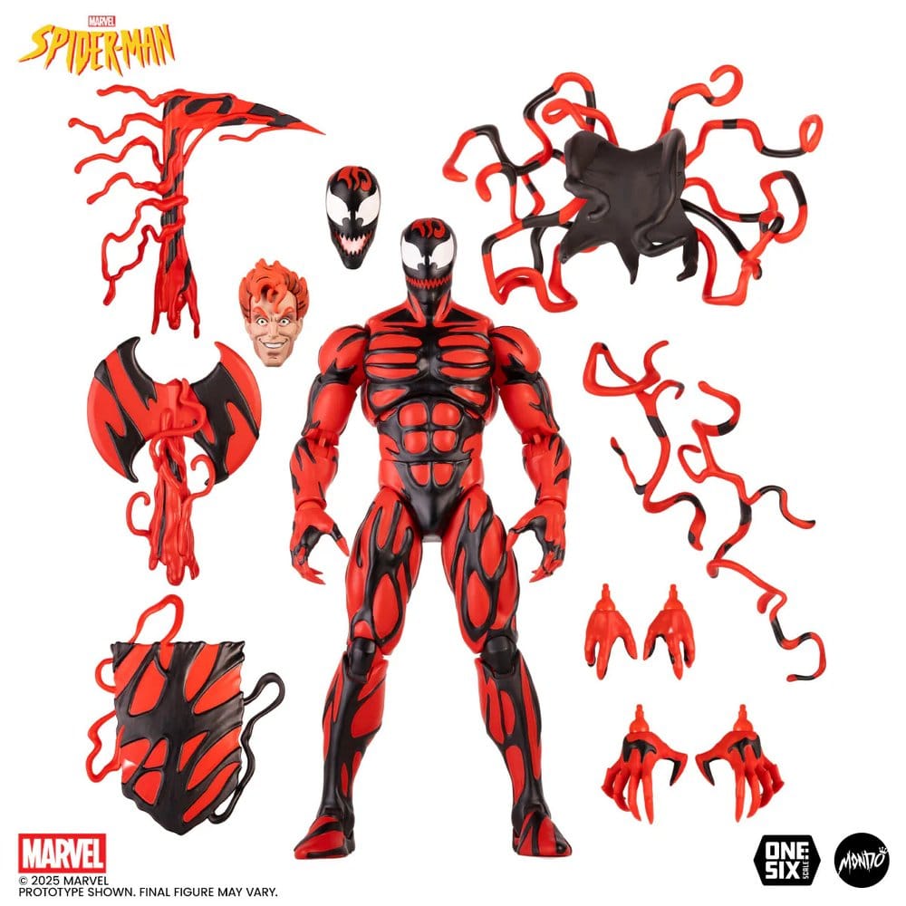 Spider-Man: Den animerade serien actionfigur 1/6 Carnage Regular Edition 30 cm Mondo