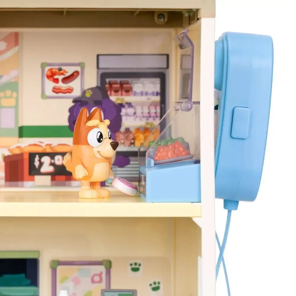 Bluey Mini Figur Playset – Bluey Låt Oss Leka Kock Supermarknad Moose Toys