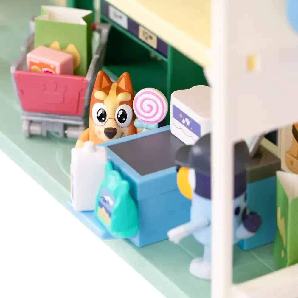 Bluey Mini Figur Playset – Bluey Låt Oss Leka Kock Supermarknad Moose Toys