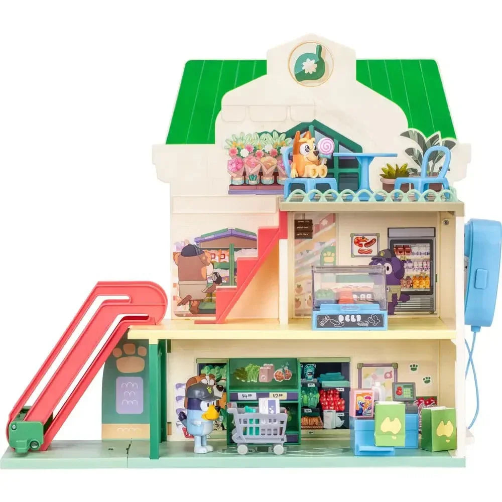 Bluey Mini Figur Playset – Bluey Låt Oss Leka Kock Supermarknad Moose Toys
