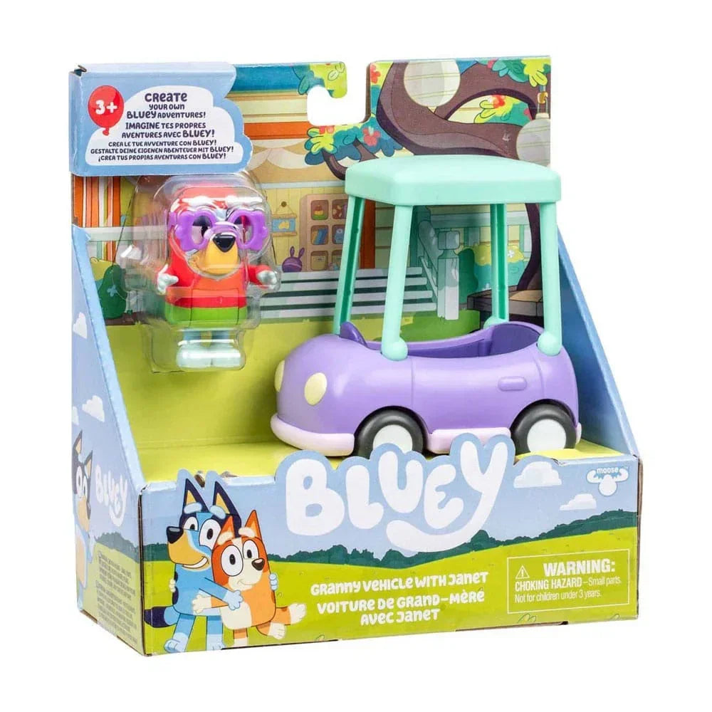Bluey Mini Figur Playset: Janet & Granny Bil Moose Toys