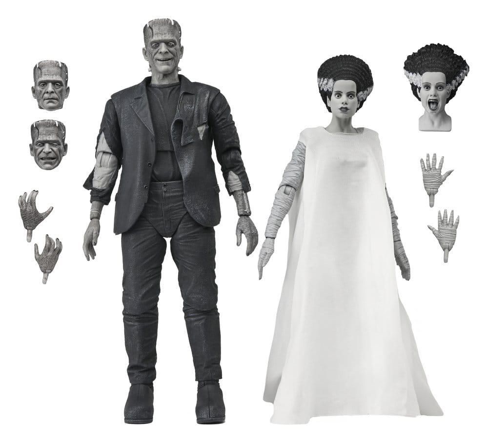 Universal Monsters 2-pack actionfigur Bruden från Frankenstein 90-årsjubileum Monstret och hans maka (Svartvit) 18 cm