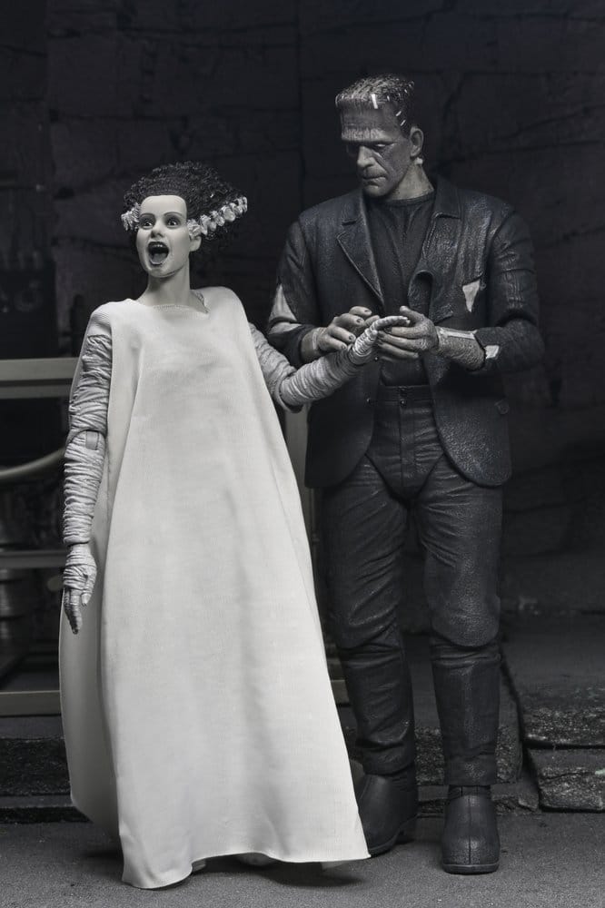 Universal Monsters 2-pack actionfigur Bruden från Frankenstein 90-årsjubileum Monstret och hans maka (Svartvit) 18 cm