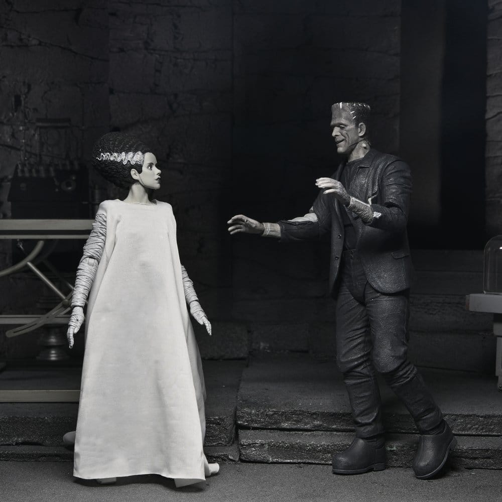 Universal Monsters 2-pack actionfigur Bruden från Frankenstein 90-årsjubileum Monstret och hans maka (Svartvit) 18 cm
