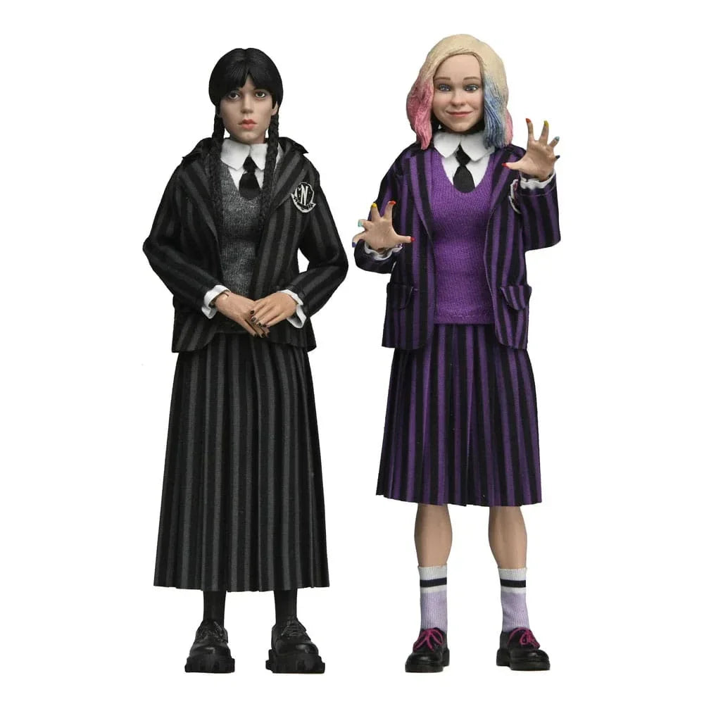 Wednesday Action Figur 2 Pack - Wednesday Addams (Nevermore Uniform) och Enid 20 cm NECA