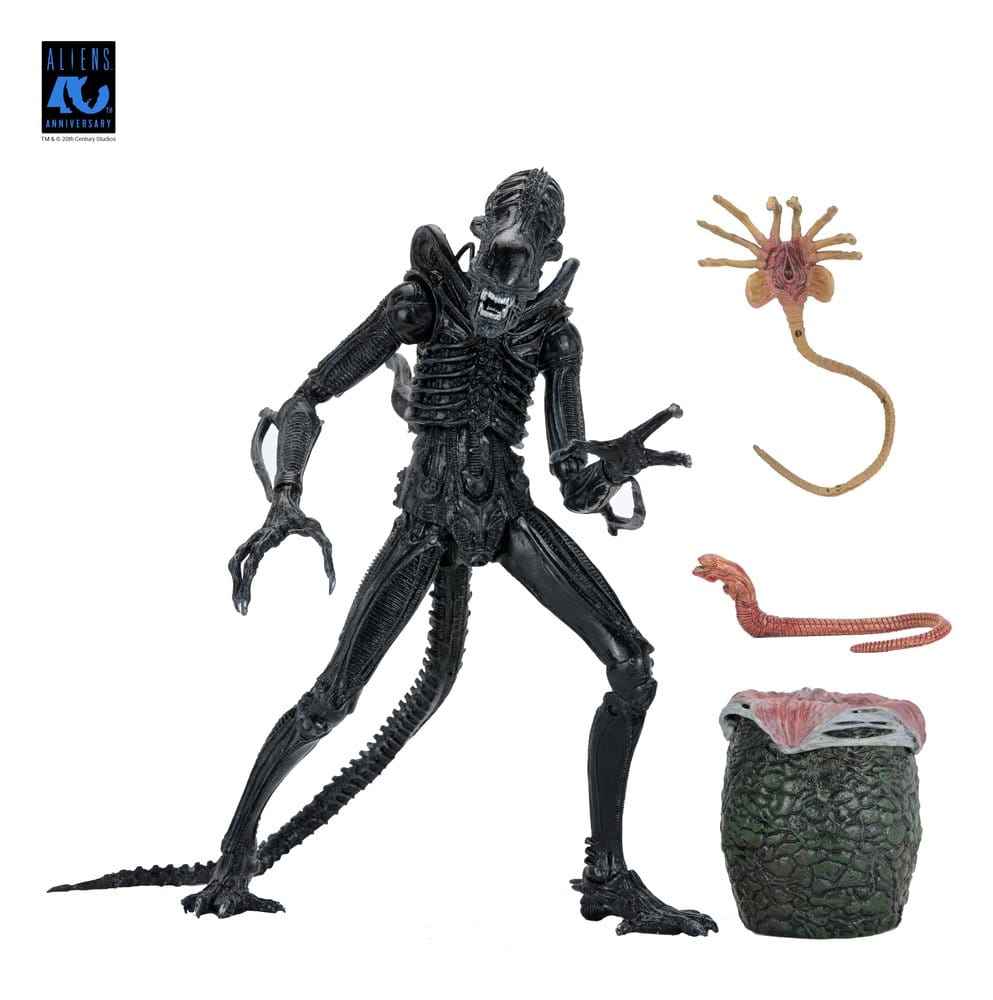 Aliens Ultimata Actionfigur Krigare (1986) Xenomorph Svart (40-årsjubileum) 23 cm