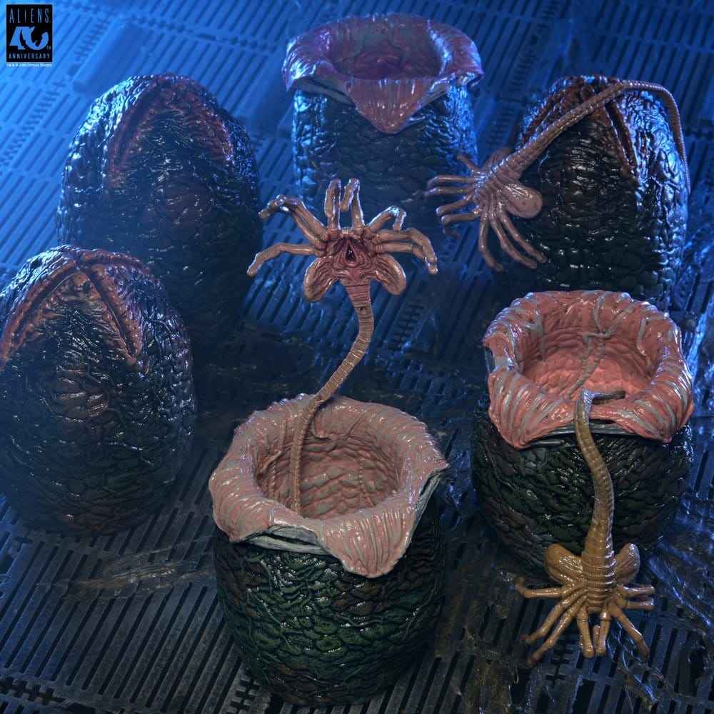 Aliens 6-Pack Tillbehörsset Kartong med Alien-Ägg (40-årsjubileum)