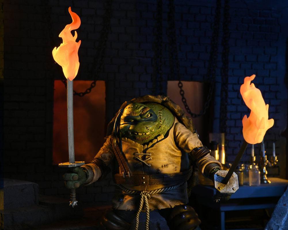 Universal Monsters x Teenage Mutant Ninja Turtles Action Figur Ultimate Leonardo som Hunchback 18 cm NECA