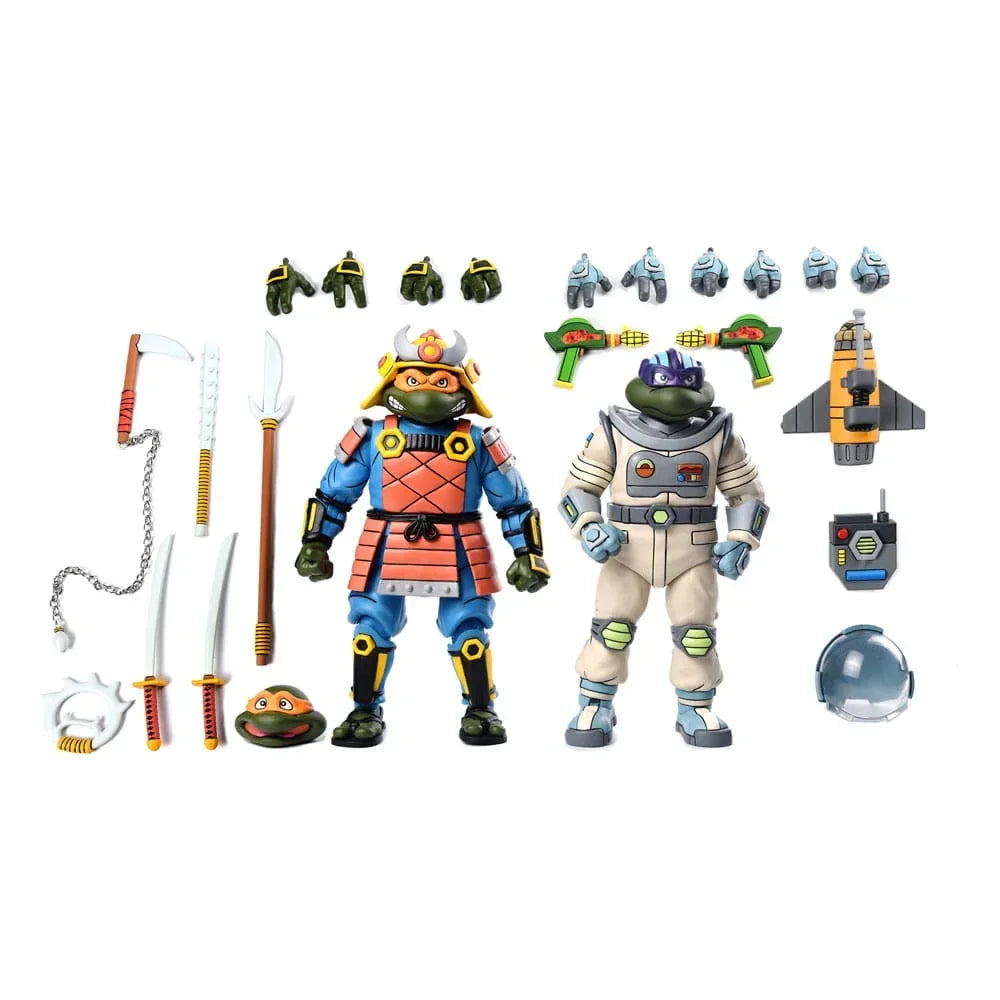 Teenage Mutant Ninja Turtles Actionfigur 2-Pack: Rymdäventyr & Samurai Turtles 18 cm NECA
