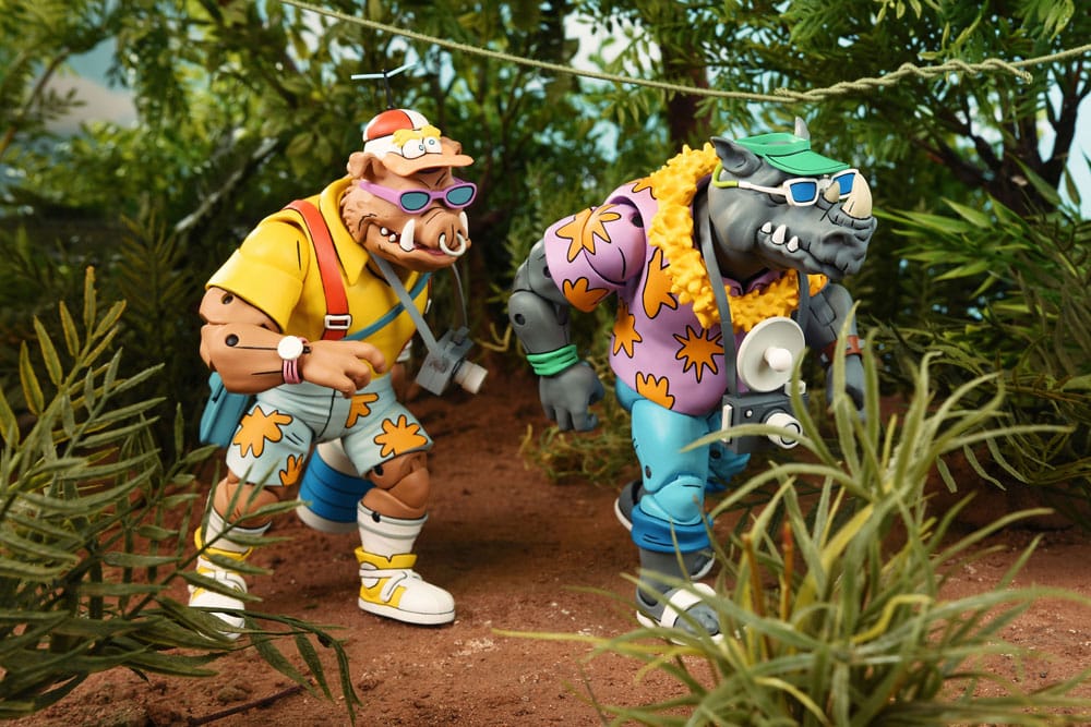 Teenage Mutant Ninja Turtles (Cartoon 1980) Action Figur 2 Pack – Vacation Bebop och Rocksteady 18 cm NECA