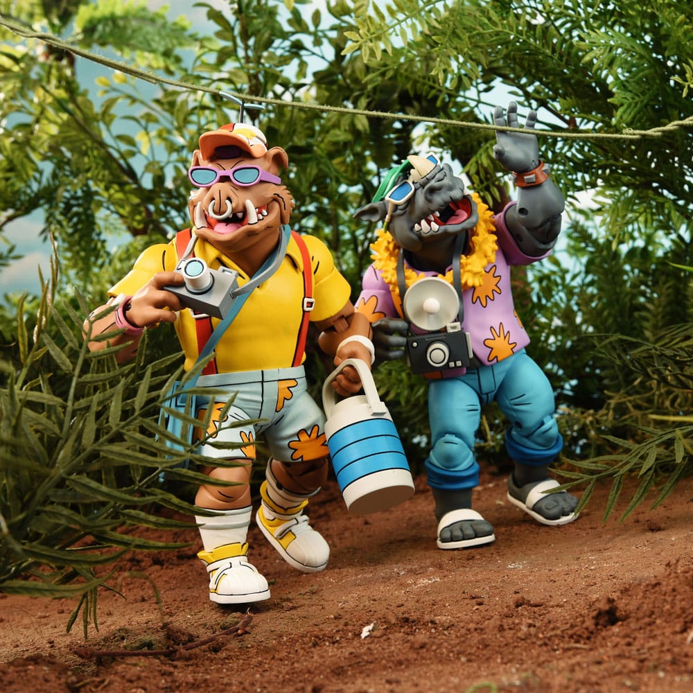 Teenage Mutant Ninja Turtles (Cartoon 1980) Action Figur 2 Pack – Vacation Bebop och Rocksteady 18 cm NECA