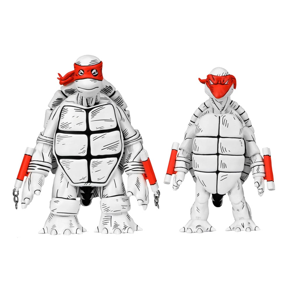 Teenage Mutant Ninja Turtles (Mirage Comics) Action Figurr 2-Pack Black and White - Första Skisserna NECA